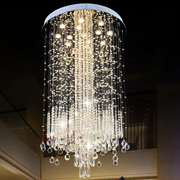 FCYAM Современная хрустальная подвесная светодиодная потолочная люстра для гостиной, роскошный салонный светильник для скрытого монтажа, внутреннее освещение