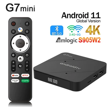 G7 mini Android 11 iATV TV Box S905W2 Четырехъядерный Smart TV Box BT Голосовой Пульт дистанционного управления USB3.0 2,4 G и 5G Двойной Wifi телеприставка 2G16G