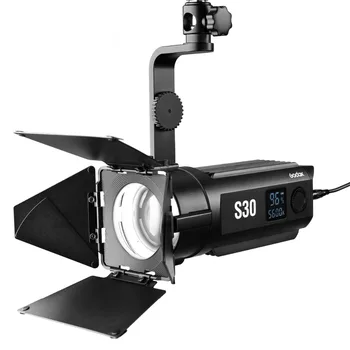 Godox S30 Светодиодный студийный светильник мощностью 30 Вт, фокусирующий светодиодный прожектор с дверью сарая для фото-видео, камеры освещения для фотосъемки на YouTube
