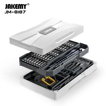 JAKEMY JM-8187 83 В 1 Набор Прецизионных Магнитных Отверток С Ручкой Из Алюминиевого Сплава CR-V Бит Отвертка для Инструментов для Ремонта Телефонов и ПК