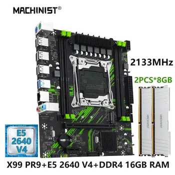 MACHINIST PR9 X99 Комплект материнской платы LGA 2011-3 Комплект процессора Xeon E5 2640 V4 CPU + DDR4 2 * 8 ГБ оперативной памяти usb3.0 NVME/SATA M.2 M-ATX
