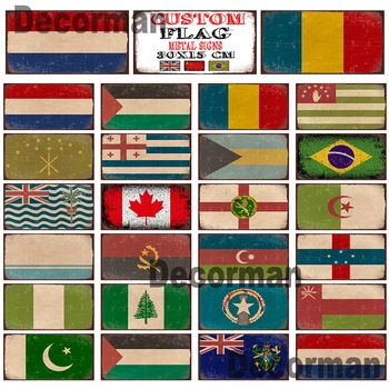 [ Mike86 ] Бразилия Румыния Канада Флаг номерные знаки Винтажная живопись Магазин Украшения паба LTA-3165 20*30 CM home decor