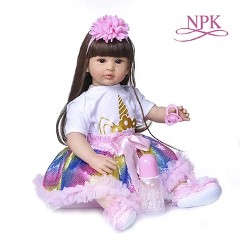 NPK 60 см Подарок для девочки ручной работы Boneca Reborn малыш девочка кукла Мягкая силиконовая ткань тело Реалистичная кукла Bebe Reborn ,