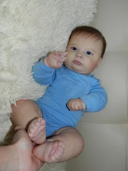 NPK 60CM Joseph Reborn Fat Baby Boy Doll Awake Симпатичная Кукла Ручной работы Quliaty с каштановыми волосами ручной работы