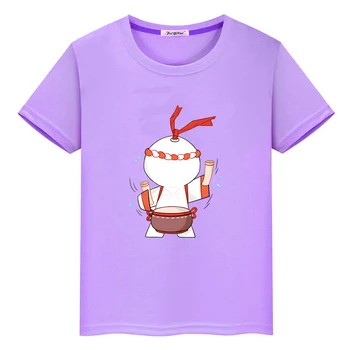 Onmyoji/ Милая футболка с принтом Бумажного человечка, 100% Хлопок, Высококачественные Летние футболки для мальчиков и девочек, Удобная футболка с мягким круглым вырезом