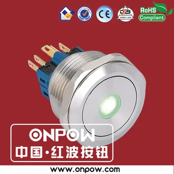 ONPOW 28 мм 1NO1NC из нержавеющей стали с мгновенной точечной подсветкой светодиодный водонепроницаемый кнопочный переключатель GQ28-11D / G /12V / S