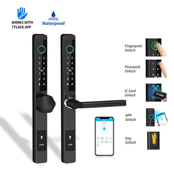 TTlock Smart Lock Водонепроницаемый Открытый Отпечаток Пальца Bluetooth Приложение RFID Код Бесключевой Электронный Дверной Замок