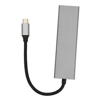 USB C концентратор 6 в 1 из алюминиевого сплава 100 Вт PD Зарядка Передача 4K UHD 5 Гбитс USB C Разветвитель для ТВ монитора проектора