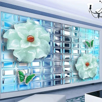 wellyu Пользовательские большие фрески мода обустройство дома стеклянная текстура нефрит ТВ фон обои для стен Papel de parede