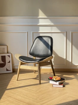 XL Деревянное кресло для отдыха, Одноместный диван, кресло для спальни, Легкое роскошное кресло для самолета в виде ракушки