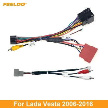Автомобильный 16-контактный аудио Жгут проводов FEELDO с USB-кабелем для Lada Vesta На вторичном рынке, адаптер для подключения стереосистемы