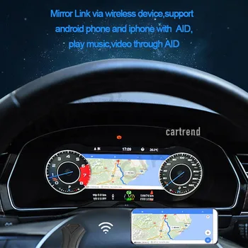 Автомобильный цифровой кластер, виртуальная кабина для Volkswagen VW Golf 7 2013 + Приборная панель, головное устройство, развлекательный прибор, Экран измерителя скорости