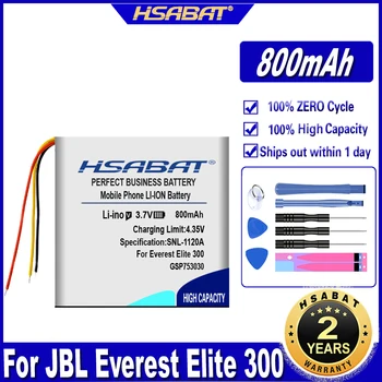 Аккумулятор HSABAT GSP753030 емкостью 800 мАч для аккумуляторов JBL Everest Elite 300, Everest Elite E45BT, E55BT, Live 650BT NC