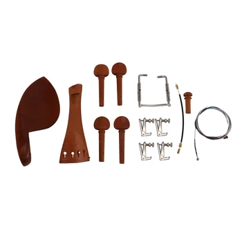Аксессуары для скрипки из 4/4 частей, подставка для подбородка, наконечник, Тонкая настройка, колышек, наконечник для задней части, комплект струн