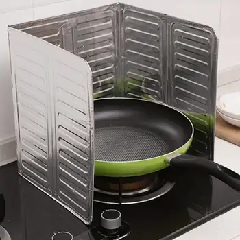 Алюминиевая фольга Складная Сковорода Экран для защиты от брызг масла Перегородка кухонной газовой плиты Кухонные принадлежности Kichen