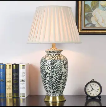 Американская керамическая настольная лампа спальня Европейская роскошь ретро большая гостиная модельная комната новая китайская настольная лампа