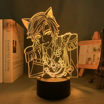 Аниме Identity V Mercenary 3d Светодиодный ночник для декора комнаты Ночник Подарок на День рождения Прикроватная светодиодная лампа Манга Наиб Субедар