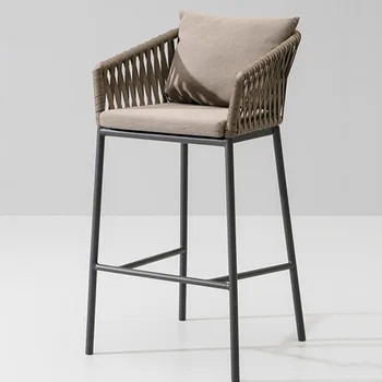 Барный стул в скандинавском стиле для столовой, Современный дизайн, Металл, Черный, Высококачественный Барный стул, Роскошная Эргономичная Мебель для бара