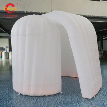 Бесплатная воздушная доставка Изогнутая надувная Фотобудка со светодиодным освещением, воздушная палатка для Селфи для продажи