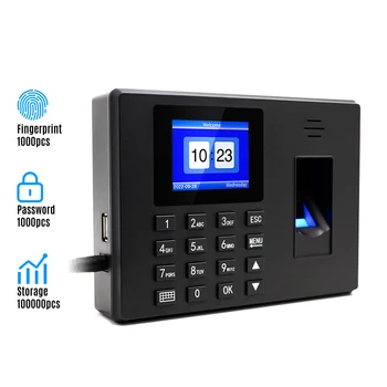 Биометрическая система посещаемости, отпечатки пальцев / пароль, контроль доступа, Электрический регистратор времени, управление данными USB