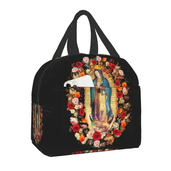 Богоматерь Гваделупская, Мексиканская сумка для ланча Девы Марии, женский термоохладитель, изолированный католический ланч-бокс Святого для детского школьного питания