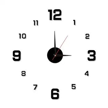 Большие 3D настенные часы Светящиеся Классические Настенные часы DIY Цифровые часы Настенные наклейки Бесшумные часы для домашнего декора гостиной 90 см