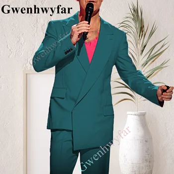 Бутик Gwenhwyfar Peacock Green, европейский мужской костюм, Модный Деловой Итальянский стиль, Джентльменское элегантное платье, приталенный повседневный костюм