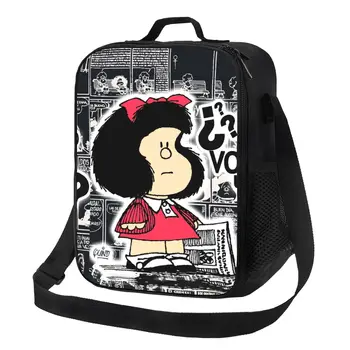 Винтажный Quino Comic Mafalda Изолированный ланч-пакет для работы, школы, мультяшного Манга, герметичного термоохладителя, коробки для Бенто для женщин и детей