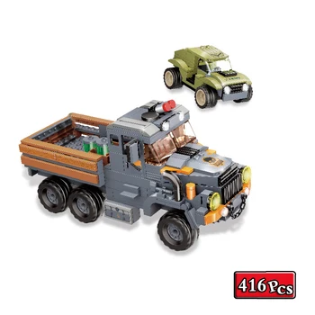 Военная серия времен Второй мировой войны Пустынный транспортный грузовик MOC Коллекционная модель Строительные блоки Кирпичи Игрушки Подарки