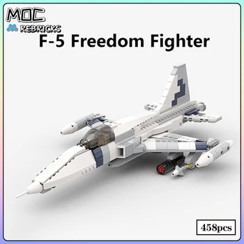 Военные соревнования MOC F-5 Сверхзвуковые легкие истребители, строительные блоки, игрушки для детей, Рождественские подарки