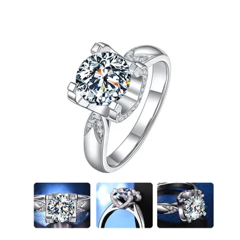 Высококачественное Кольцо из стерлингового серебра с покрытием для женщин, Ювелирные изделия, Блестящий Кристалл, аксессуары для пальцев, Обручальное кольцо для невесты, Модная Бижутерия