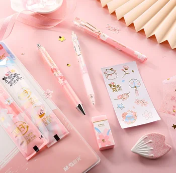 Гелевая ручка M & G Cherry Blossom-механический грифель для карандашей 0,5 мм, набор для заправки розовых подарочных ручек для девочек, школьные принадлежности Back to school 