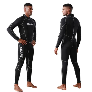 Гидрокостюм из неопрена премиум-класса 3 мм для мужчин для подводного плавания с аквалангом, зимние теплые гидрокостюмы, полный комплект снаряжения для плавания, серфинга, каякинга, черный