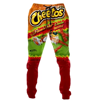 Горячие брюки с 3D принтом Cheetos Food Snack Tuck, мужские спортивные брюки, повседневные длинные джоггеры для бега, уличная одежда, осенние спортивные брюки-5