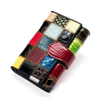 Дамская сумочка женские короткие кошельки вечерние клатчи женская сумка-клипса для мобильного телефона кожаный кошелек женский кошелек в стиле пэчворк
