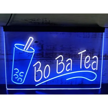 Двухцветная светодиодная неоновая вывеска Bo Ba Tea Shop