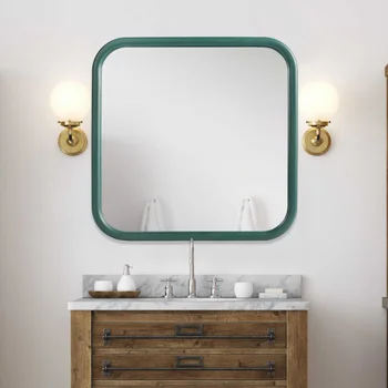 Декоративное настенное зеркало Quare Green \ Зеркало в рамке из МДФ с полиуретановым покрытием для спальни, туалетного столика в гостиной, прихожей