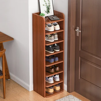 Деревянные шкафы для обуви в прихожей, держатель для хранения, Современная вертикальная стойка для обуви, Компактная Ультратонкая мебель Zapatero XY50SC