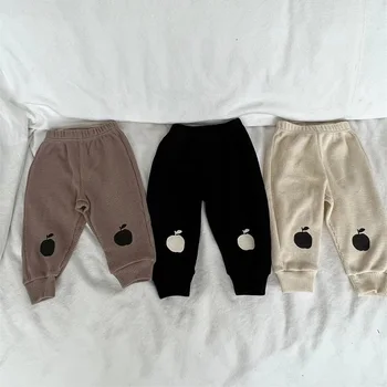 Детские штаны для новорожденных малышей, осенне-весенняя Мягкая одежда с принтом, Брюки для маленьких девочек
