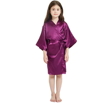 Детский халат для девочки, детская одежда, атласный шелковистый банный халат для девочки, кимоно, ночной халат для девочки, пижама для мальчика для девочки 3-13 лет