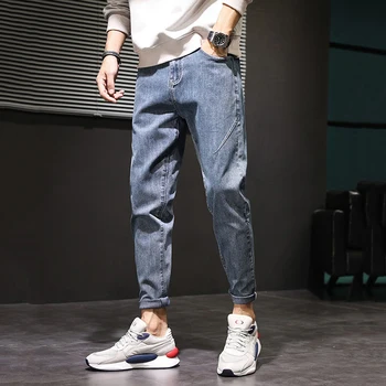 Джинсы джинсовый мужской модный бренд свободные прямые красивые модные повседневные осенние эластичные брюки модные джинсы