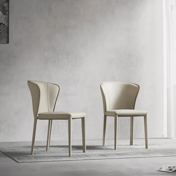 Дизайнерские кожаные кресла Современный внутренний Дворик Эргономичный ресторан Постмодернистские обеденные стулья Роскошная библиотека Мебель для кухни Comedor