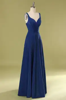 Длинные блестящие синие вечерние платья с карманами трапециевидной формы, плиссированные, с открытой спиной, длиной до пола, вечерние халаты Abendkleider для женщин