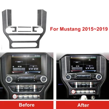 Для Ford Mustang 2015-2019 Аксессуары 7 шт./лот Внутренняя отделка центральной панели управления, цветная наклейка для стайлинга автомобилей из углеродного волокна