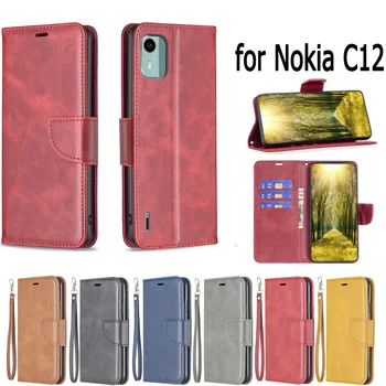 для Nokia C12 Case Cover coque Флип-кошелек Чехлы для мобильных телефонов Чехлы Сумки Sunjolly для Nokia C12 Чехлы для Nokia C12 Cover