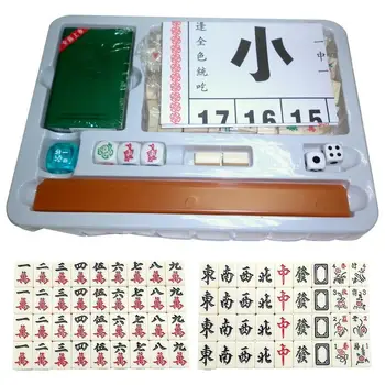 Дорожный набор для маджонга Мини Традиционный китайский Набор для маджонга Портативный Искусно Сделанный Маджонг С покерными картами для путешествий домой