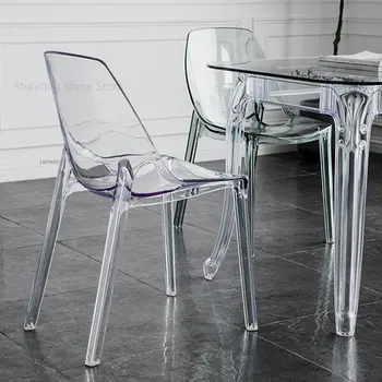 Европейские дизайнерские прозрачные обеденные стулья Crystal Ins, стул для макияжа, мебель для столовой, Современный обеденный стул со спинкой для дома
