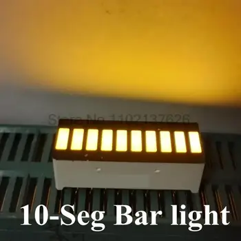 Желтая цифровая сегментная светодиодная панель с 10 сетками, плоская трубка с 10 ячейками, 25x10 мм, красная светящаяся плоская трубка с поверхностью в десять ячеек