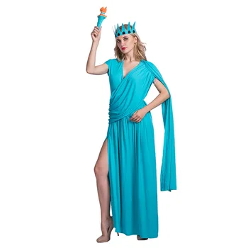 Женская Статуя Свободы Косплей Униформа Платье Богиня Одежда Хэллоуин Костюм Для Женщин