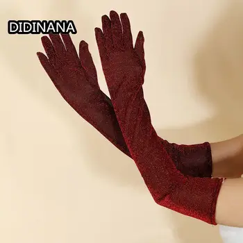 Женские сетчатые перчатки с расширенной мишурой в стиле ретро Харадзюку, Солнцезащитный крем, Дышащее готическое кружевное свадебное платье, перчатки для сценических аксессуаров